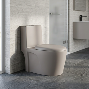 WC monobloc en céramique de luxe à haute efficacité, cuvette de toilette moderne à poser au sol avec siège en plastique - Product Image 2