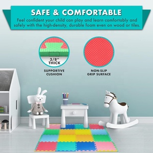 Wellshow Sport 1pc Carrelage <span class=keywords><strong>EVA</strong></span> Mousse Puzzle Tapis de jeu pour enfants Carreaux imbriqués avec bordures Équipement d'entraînement à domicile - Product Image 3