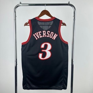 Vente en gros de vêtements pour hommes Philadelphia 76er # 3 <span class=keywords><strong>Allen</strong></span> <span class=keywords><strong>Iverson</strong></span> # 0 Tyrese Maxey # <span class=keywords><strong>Maillot</strong></span> de basket-ball 21 Joel Embiid - Product Image 1