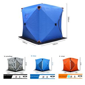 Çok Kişilik Açık Hava Kış Balıkçılık Çadırı Kalın Pamuklu Sıcak Sauna, Kolay Taşınabilir Açılır Kapanır Tip, Kar Balıkçılığı İçin - Product Image 3