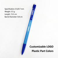 Crayon mécanique transparent multicolore avec gomme intégrée pour l'école et le bureau