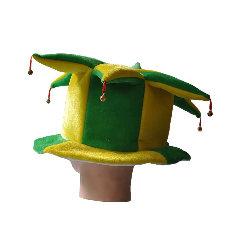 Özel çılgın futbol fan parti şapka ile bayrak parti karnaval peluş İspanya bayrağı komik Jester palyaço şapka
