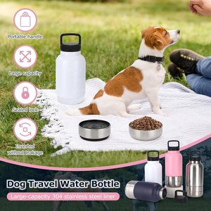 Botella de Agua para Perros <span class=keywords><strong>y</strong></span> Gatos Petop Factory, Botella de Agua de Viaje a Prueba de Fugas, Botella de Agua 3 en 1 para Perros con Contenedor de Alimentos - Product Image 1