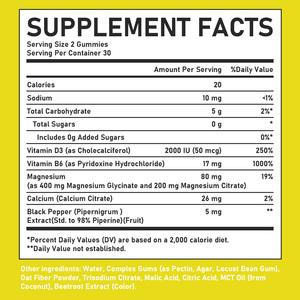 High Quality Magnesium Glycinate Gummies with Vitamin D3 B6 Adult Use Enhances Mental Focus Improved Bone Density Functional - Product Image 2