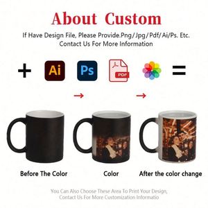 Tasses à lait magiques en céramique noire blanches vierges imprimées 11 oz pour sublimation, personnalisables avec logo et changement de couleur - Product Image 2