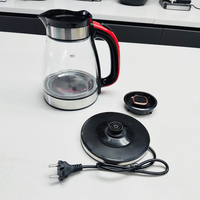 Bouilloire électrique en verre de 1,8 litre, 1500 watts, 220 volts, avec théière, pour chauffe-eau, appareils électroménagers de cuisine, vente en gros