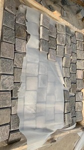 Cheap Price Natural Pink Quartzite Cobblestone <strong>on</strong> <strong>Mesh</strong> Sheet Paver