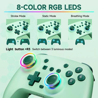 Contrôleur de jeu BT sans fil RGB Light pour Nintendo Switch PC Steam Android avec double vibration 6 axes pour les joueurs