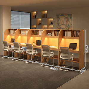 Tùy chỉnh hiện đại bằng gỗ thư viện máy tính bàn với bền Máy tính để bàn giá sách tiết kiệm không gian và lắp ráp đọc khu vực nghiên cứu - Product Image 3