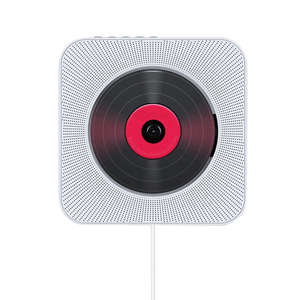 Lecteur <span class=keywords><strong>CD</strong></span> mural style vinyle rétro, haut-parleur Bluetooth avec entrée USB, carte TF et AUX, idéal pour la maison, le salon ou comme cadeau – Vente Flash - Product Image 1