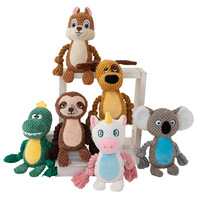 Jouet interactif en peluche couineur avec corde pour chien, jouet à mâcher pour chiot, durable et amusant pour toutes les races : Renard, Grenouille, Cochon