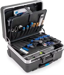 Kotak peralatan listrik, kotak peralatan listrik dengan kantung saku papan beroda portabel dengan busa GO