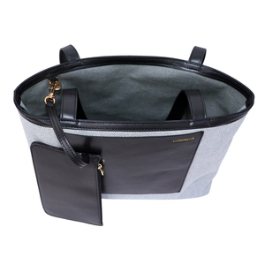 Sac fourre-tout géométrique vintage simple de luxe fait main pour femme, écologique, avec fermeture ouverte, deux poignées, bandoulière amovible, OEM - Product Image 4