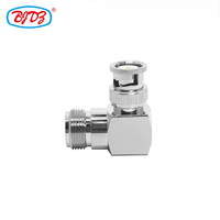 Approvisionnement d'usine en laiton N type prise femelle vers BNC prise mâle 90 degrés angle droit RF coaxial adaptateur convertisseur connecteur