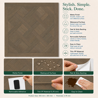 Suelo Vinílico de PVC Tipo Parqué Color Marrón Taupe, Personalizado de Fábrica, 0.76mm, Impermeable, Autoadhesivo, para Sala de Estar
