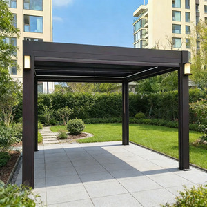 पर्यावरण के अनुकूल एल्यूमीनियम मिश्र धातु मोटर चालित बायोक्लिमिटिक लाउवेरड पर्गोला सजावटी स्क्रीन-वाटरप्रूफ सनशेड विंडप्रूफ आउटडोर - Product Image 3