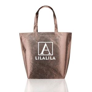 Sac de courses pliable promotionnel, écologique, recyclable, personnalisé, réutilisable, imprimé, en PP métallisé non tissé - Product Image 3