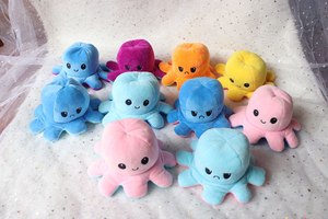 20cm đôi mặt lật bạch tuộc đồ chơi sang trọng cho trẻ em PP bông đầy với thay đổi biểu hiện trên khuôn mặt - Product Image 6