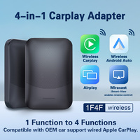 Adaptateur CarPlay sans fil 4-en-1 intelligent et stable, Wi-Fi double bande 5 GHz, faible latence, compatible Apple et Android Auto