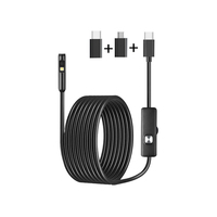 Caméra endoscopique USB DN200 2MP HD, boroscope IP67 avec 8 LED, caméra d'inspection pour téléphone portable Type C, réparation de tuyaux et automobile