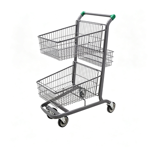Heavy Duty Grocery <b>Cart</b> 340L Supermarket Chrome Wire Mesh Large Capacity Silent Swivel <b>Wheel</b> Retail Store Use Use Set Kit - Product Image 3