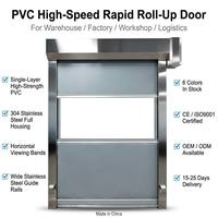 Porte enroulable rapide en PVC haute visibilité avec cadre en acier inoxydable, design coupe-vent pour les zones à fort trafic des supermarchés