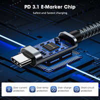 Cable USB4.0 de 40 Gbps y 240 W con Cubierta de Nailon Trenzado, Cable de Carga Rápida con Par Trenzado de Alta Velocidad, Cable C a C para Transferencia de Datos 8K