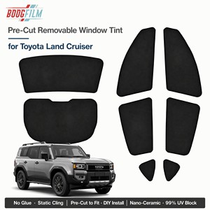 Kit de teinte pour vitres pré-découpé Toyota <span class=keywords><strong>Land</strong></span> <span class=keywords><strong>Cruiser</strong></span> 2025 2026 – Film statique amovible premium pour toutes les vitres de SUV - Product Image 1