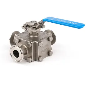 Qinfeng Sanitary Stainless Steel CF8 CF8M DN15 Tri-Clamp Encapsulated Full Bore Three Way Ball Valve