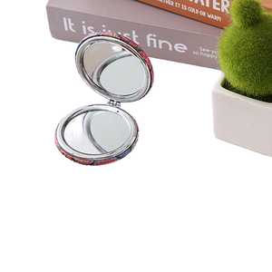Round <b>Foldable</b> Makeup <b>Mirror</b> Compact Double Sided PU Leather Vintage Mandala Compact <b>Mirror</b> for Purses Portable - Product Image 1