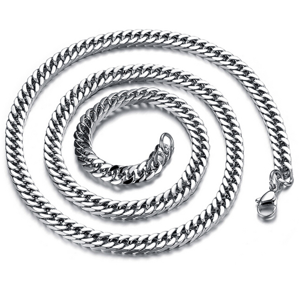 China Factory Supplier 8mm Wide Men's Stainless Steel Necklace Chain