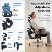 Chaise de bureau ergonomique réglable avec soutien lombaire adaptatif et accoudoirs rotatifs à 360 degrés pour salon et hôtel