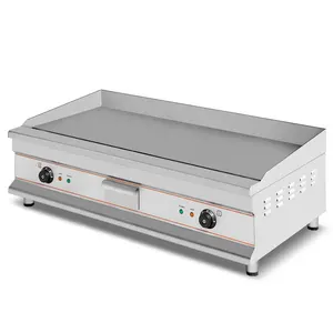 Professional counter top industrial restaurant 6kw heavy duty stainless steel Full Smooth Commercial bbq Electric Griddle
