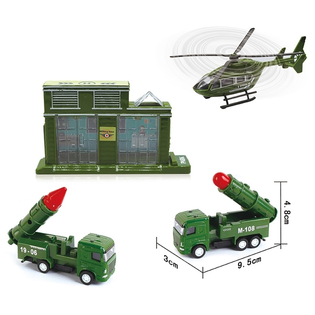 Military Vehicle Car  Pull Back Alloy Truck  Toy Sets Die Cast  for Kids HN831504
