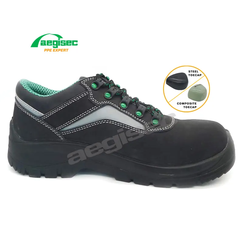 AEGISEC steel toe industrial safety shoes men work nubuck leather anti static botas de seguridad slip resistant work shoes
