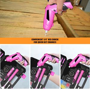 Juego de Herramientas Combinadas de 130 Piezas para Mujer con Caja de Almacenamiento de Plástico para Reparaciones del Hogar y Trabajos de <span class=keywords><strong>Madera</strong></span> - Product Image 5