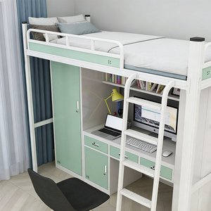 Letti <span class=keywords><strong>a</strong></span> castello in metallo economici per ragazzi con scrivania e armadio integrati, ideali per camerette e stanze dei bambini - Product Image 5