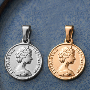 จี้เหรียญอลิซาเบธ II ชุบทอง18K สำหรับทำเครื่องประดับ - Product Image 1