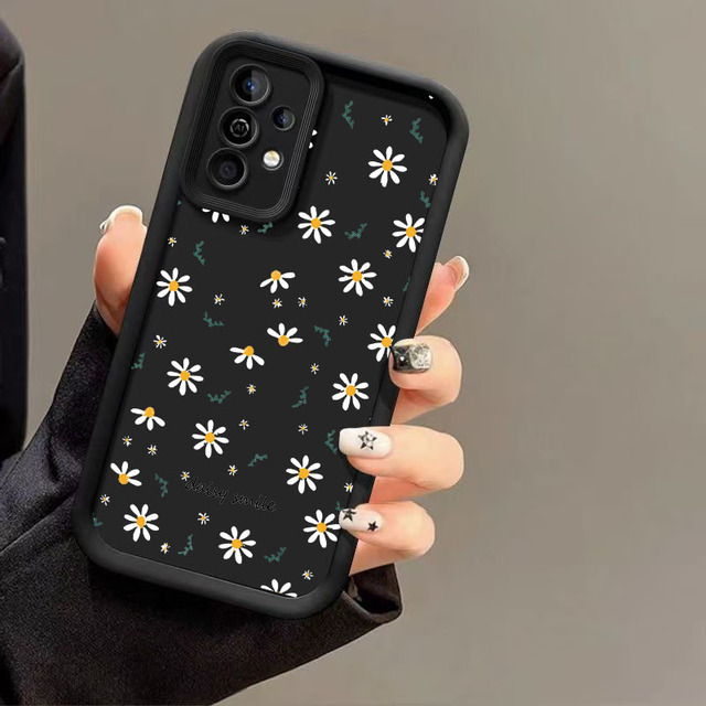 For Samsung Galaxy A05s S25 S26 Plus A17 Shell Daisy Flower Leaves Mobile Phone case Candy Color Cases for iPhone Back Cover