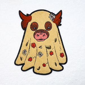 Moda personalizable Chenille gran fantasma parche hierro en bordado Halloween camisa parches al por mayor - Product Image 5