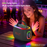 Speaker Party Zealot S182 60W, Suara Stereo Kencang, Tahan Air IPX5 dengan Lampu Ritmis RGB Multi-Warna, Cocok untuk Luar Ruangan, Rumah, dan Pesta