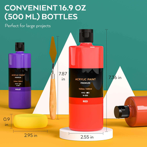 Chất lượng cao 500ml chai bao bì chuyên nghiệp Acrylic colour Artist Painting Set - Product Image 2