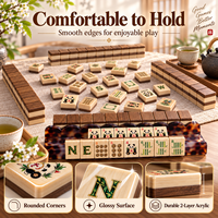 Jeu de tuiles de Mahjong américain en bois, tuiles de Mahjong inspirées de la nature, bambou, panda, joker, jeu de Mahjong personnalisé, vente en gros