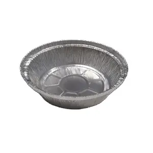 Wtih heavy duty cardboard paper lids Round durable 6" L rim 400ml Recyclable disposable aluminum foil food trays pie pans
