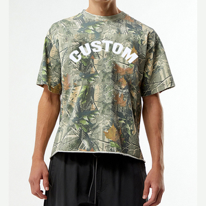 Футболка оверсайз из мягкого чесаного хлопка с эффектом выцветания, с заниженной линией плеча, с цифровым принтом Realtree Camo - Product Image 3