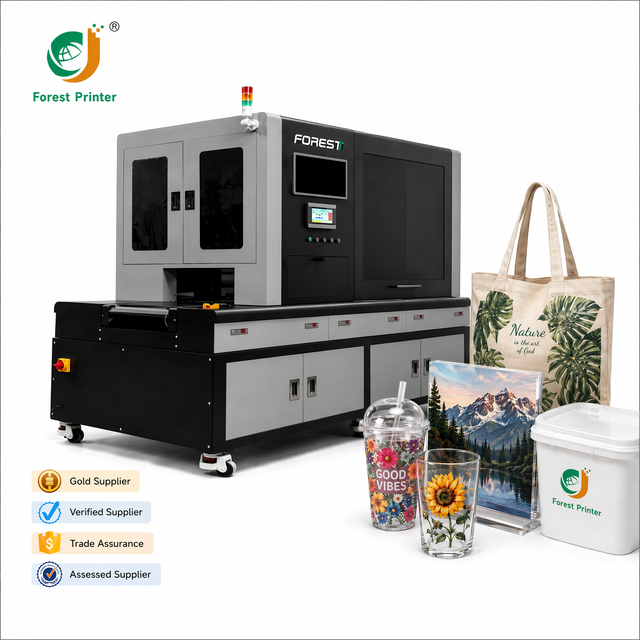 Full Color One Pass UV Digital Inkjet Printer and Packaging Machine for Non-woven Bags Logo Printing