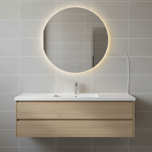 Espejo LED Redondo de 36 Pulgadas con Marco de Acero, Montaje en Pared, Antivaho, Luz Regulable con Sensor Táctil, Moderno, Iluminado, para Uso en Hospitales y Cocinas - Product Image 2