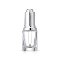Botol Mini kemasan kosmetik 15 ml, botol minyak penitis kaca dengan pompa putar otomatis, botol Serum Tutup tombol semprot sendiri