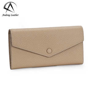 Portefeuille long en cuir de vachette pour femme, grande capacité, en cuir de vache véritable, pochette fine, porte-téléphone - Product Image 1