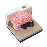 Bloc-notes lumineux en papier découpé 3D Omoshiroi Block Tree House, design personnalisé pour le bureau